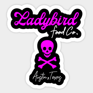 Ladybird Food Co. Hot Pink Skull & Crossbones Sticker